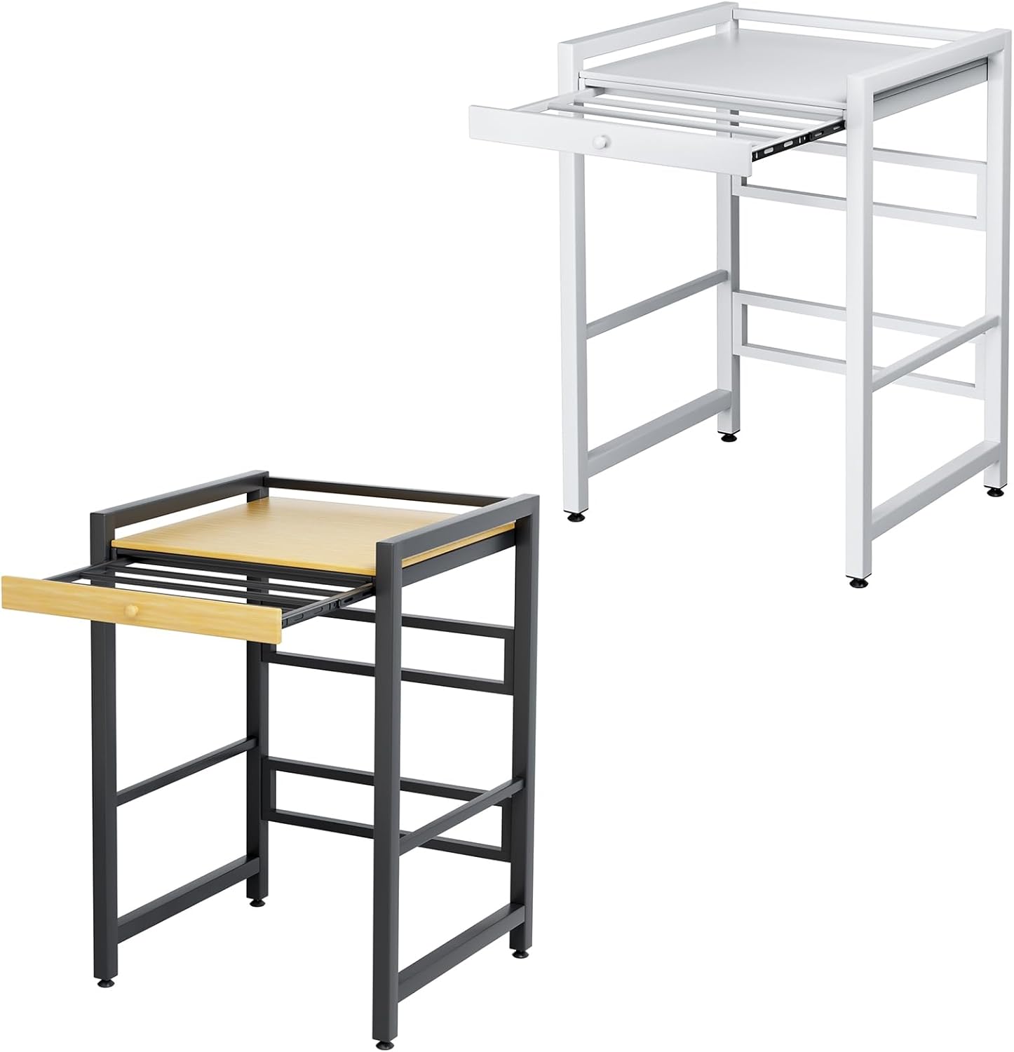 Washer and Dryer Stand, Dryer Stacker Rack with Pull Out Drying Rack, Stackable Shelf for Laundry Room, Bathroom, Heavy Duty, Height Adjustable, 660lbs Capacity Brown