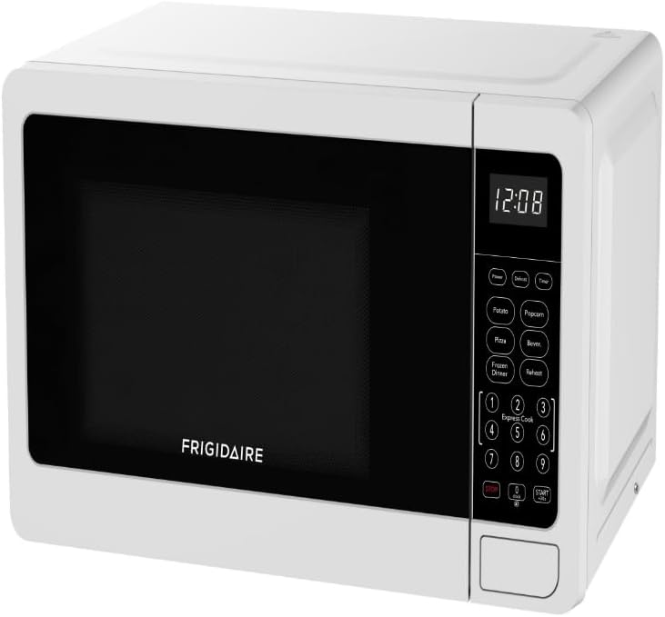 Frigidaire Countertop Microwave - Digital Control Panel - 6 Auto Cooking Settings - 10 Power Levels - Child Safety Lock - 0.7 Cu. Ft., White