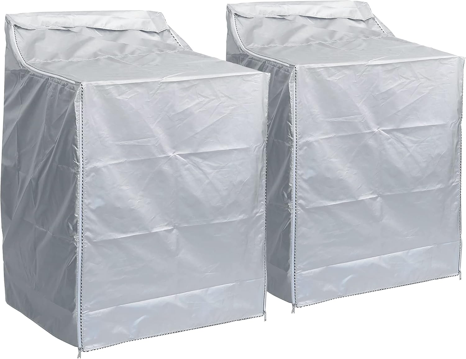 BlueStars 2PCS Washer and Dryer Covers For Top-load and Front-load Machines - Premium Outdoor Protection For Most Dryer Washer Cover - W29”x D28”x H43” (Silver)