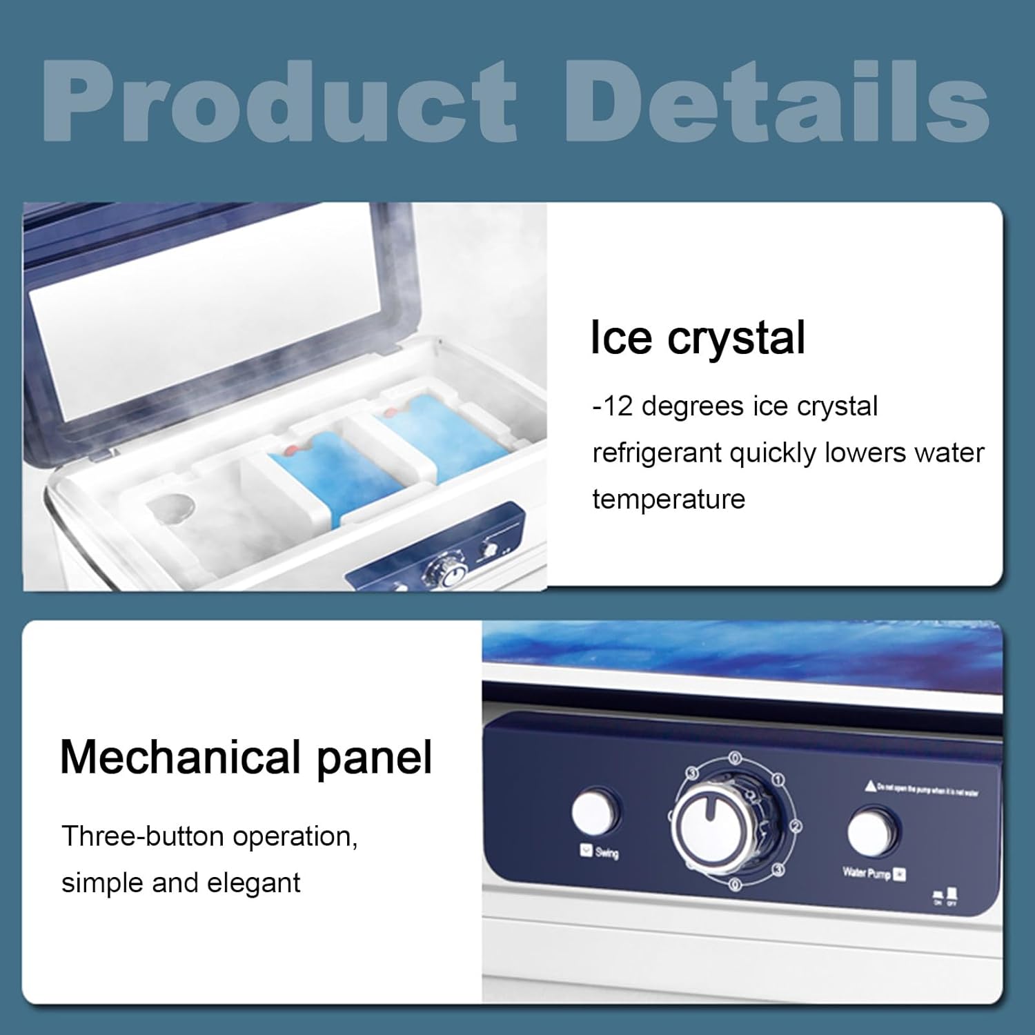 Evaporative Air Cooler, 4-in-1 Swamp Cooler Air Conditioner, 3 Speeds Indoor Use, Portable Windowless AC for Bedroom Home Office