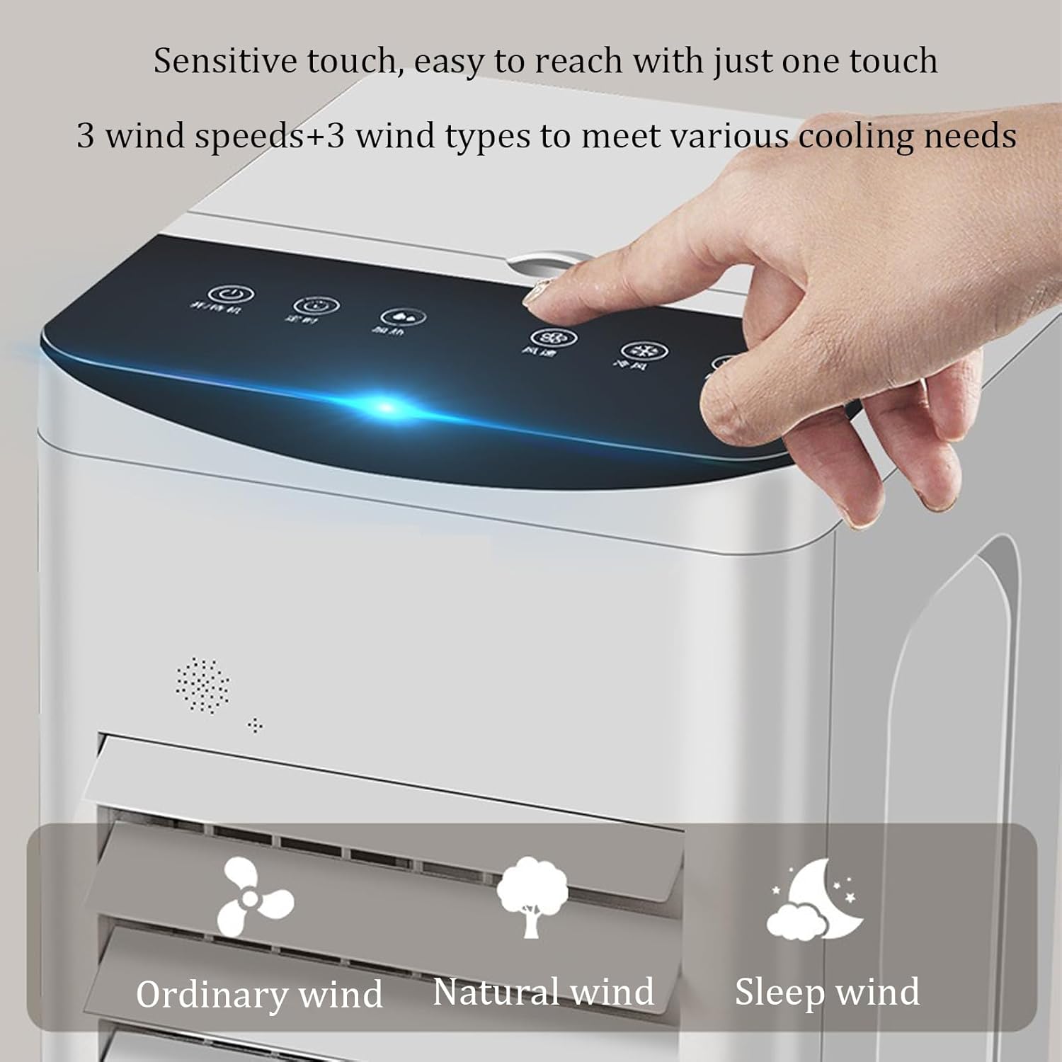 Refrigeration Small Air Cooler,Three Adjustable Wind Speeds,household Portable Air Conditioner,1-12 Hour Timer Evaporative Air Cooler,for Living Rooms, Resta(Color:Remote control single cooling)