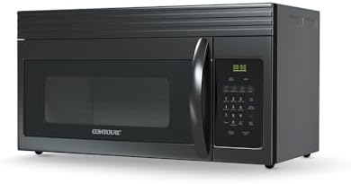 RV Over-the-Range Convection Microwave Oven: 1.6 Cu.Ft. | 1000W | LED | Express Cooking | Ventilation System | Black | RV-450BK-OTR