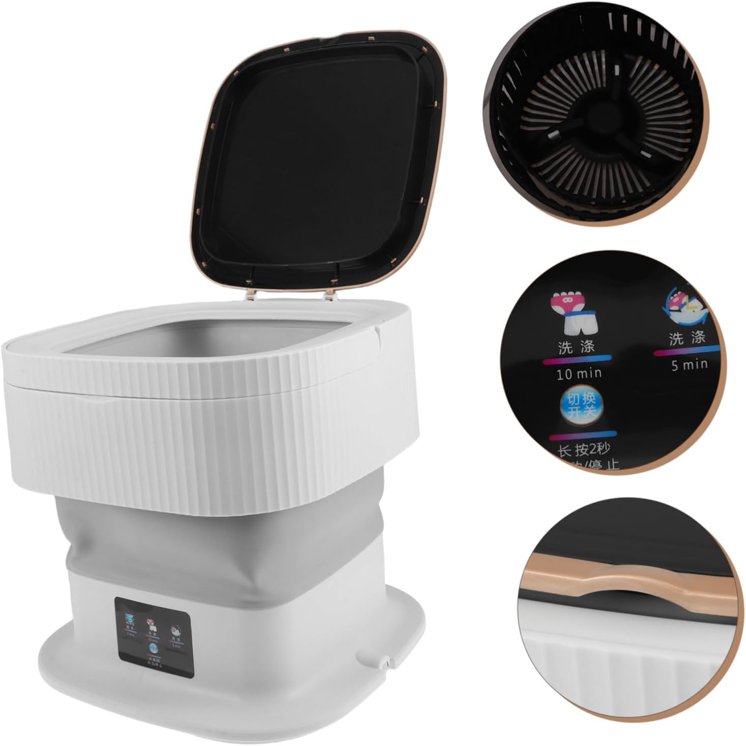 Portable Mini Washing Machine Folding Washer with Modes Spinning Dryer for Underclothes Socks Clothes Compact Personal Washer for Apartment Rv Travel