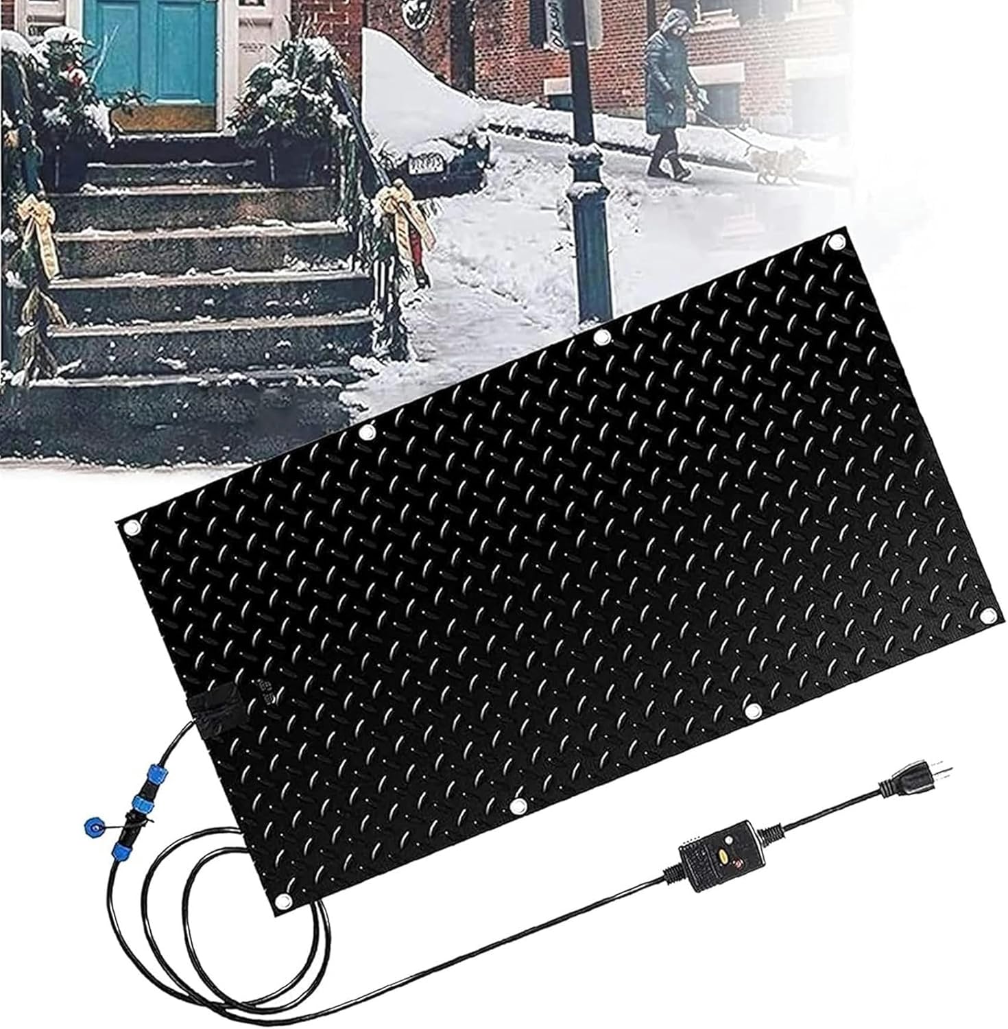 Heated Snow Melting Mats for Stairs - Snow Melting Mats for Winter Snow Removal - Heated Outdoor Mats - No-Slip Stair Heating Mats (10