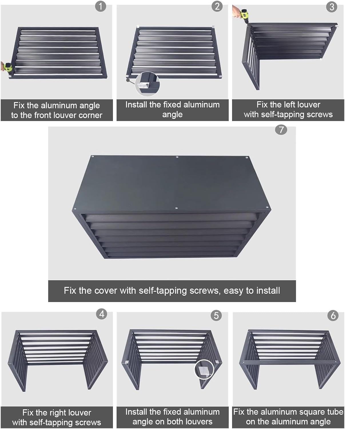 Premium Aluminum Alloy Outdoor AC Cover Protective Shield for Mini Split Air Conditioners Weatherproof Unit Cover 100x50x70cm Brown & Stylish Protection