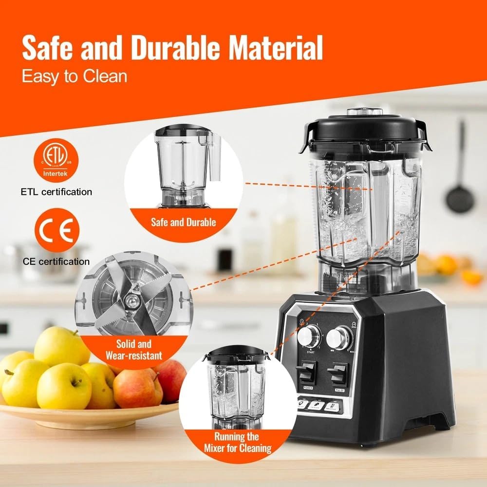 2L Smoothie Blender Professional Countertop Fruit Juicer Smoothie Shakes