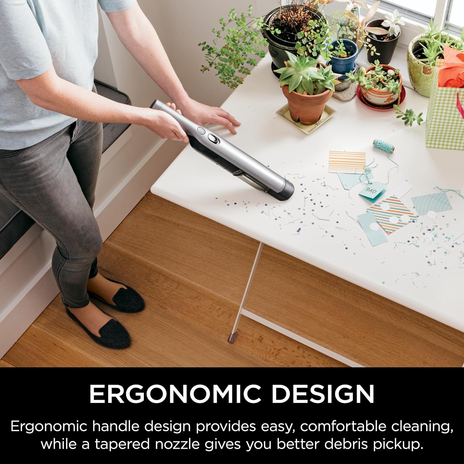 Shark WV201 WANDVAC Handheld Vacuum, Lightweight at 1.4 Pounds with Powerful Suction, Charging Dock, Single Touch Empty and Detachable Dust Cup,Graphite, Slate