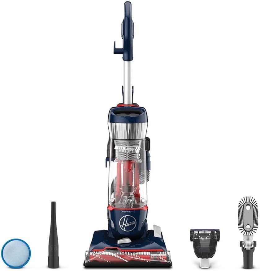 Hoover MaxLife Pet Max Complete UH74110M Bundle, Bagless Upright Vacuum Cleaner, for Carpet and Hard Floor, Blue Pearl (Renewed)