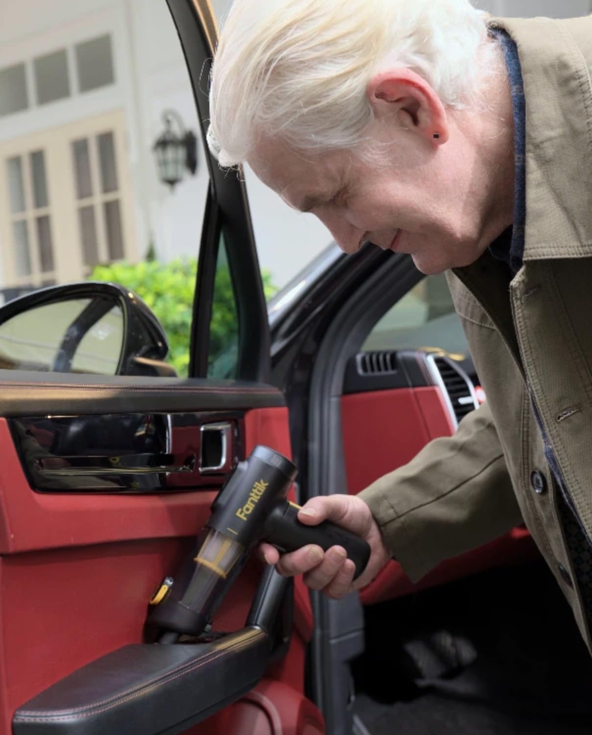 Fanttik Slim V10 Mix Cordless Car Vacuum, 4 in 1 Handheld Air Duster, Color Smart LED Display, 16kPa Suction Power, Cordless Portable Mini Keyboard Vacuum for Car, Office Desk