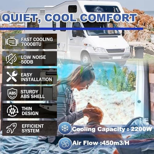 12V/24V DC Rooftop Air Conditioner for Campervans & Buses, Powerful 450m³/H Airflow, Cooling & Heating System, Ideal for Vehicles, Energy-Efficient Climate Control
