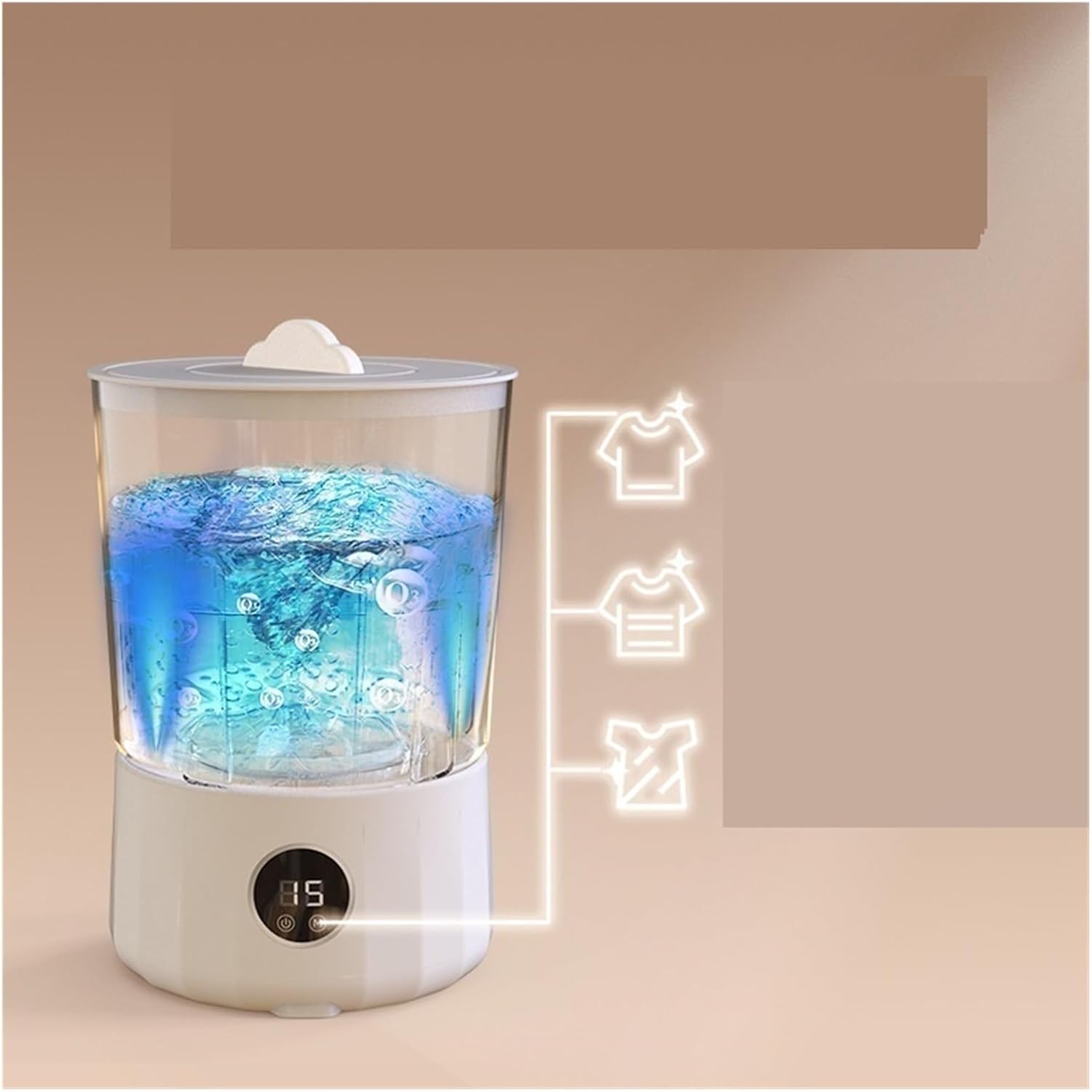 Portable Washer, Rechargeable Portable Washing Machine Underwear Cleaner Mini Washing Machine Dehydratable Laundry Bucket For Travel,for Apartments, Homes, and Dorms(White)