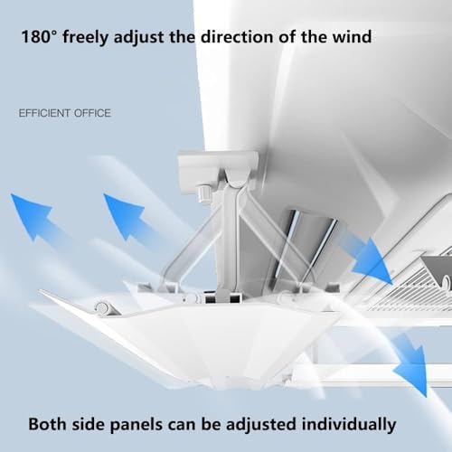 Air Conditioner Deflector for Ceiling Central Air Conditioner, Adjustable Angle, Easy Installation, Lightweight Plastic, Prevent Cold Air from Blowing Right