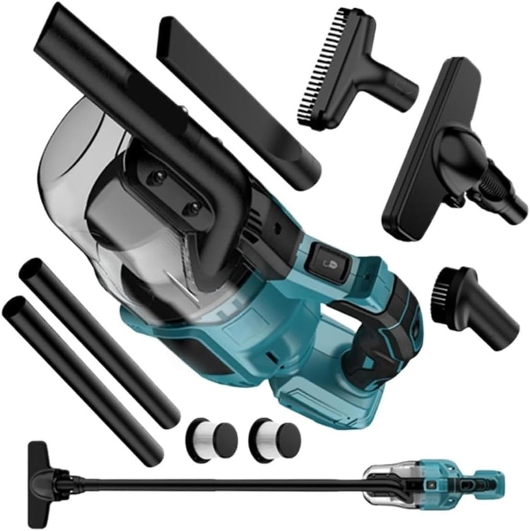 Handheld Cordless Vacuum with 6pcs Tubes 2pcs Filter Electric Power Vacuum Cleaner Compatible for Makita 18V Battery