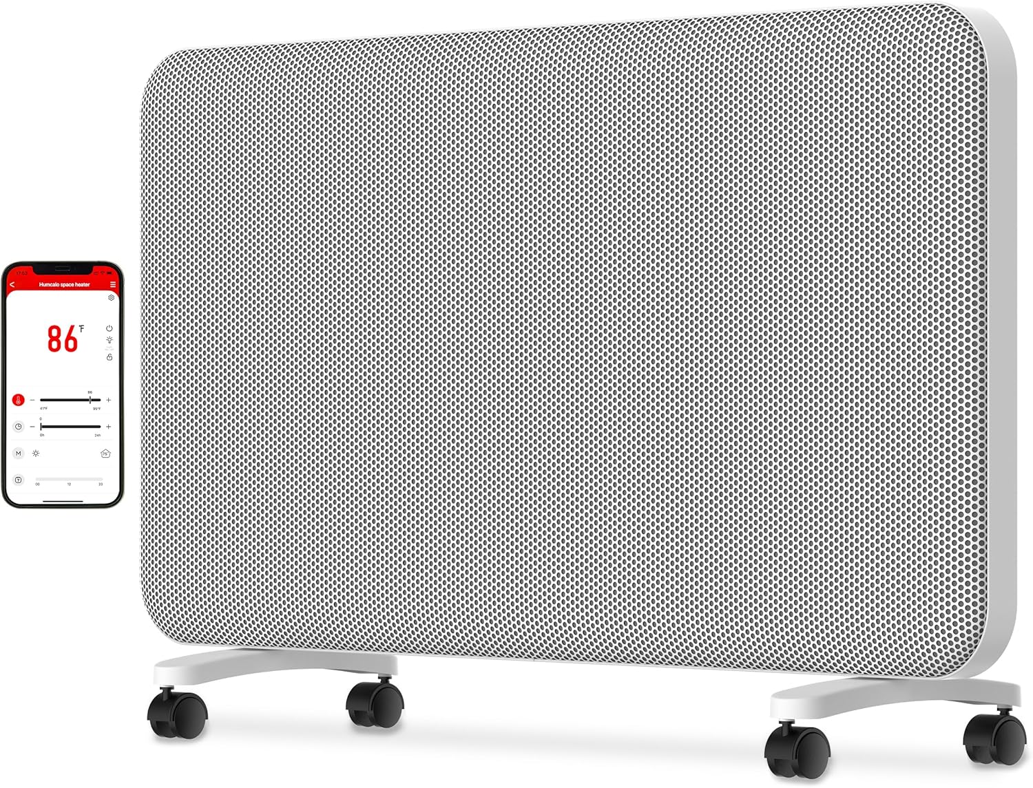 Graphene Convection Panel Infrared Space Heater for Indoor Use Large Room, 1500W Heater with Thermostat, Portable Stand Wall Mounted, Smart WiFi App Control Energy Saving,Work with Tuya