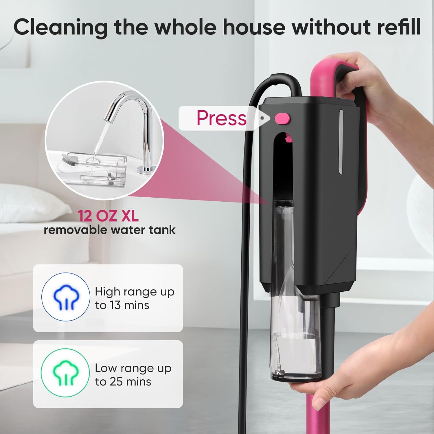 Steam Mop for Floor Cleaning, Steam Cleaner for Home with Handheld 6-in-1 Multi-function Attachments for Hardwood Floors, Clothes,Windows,Tiles Grout,Furniture
