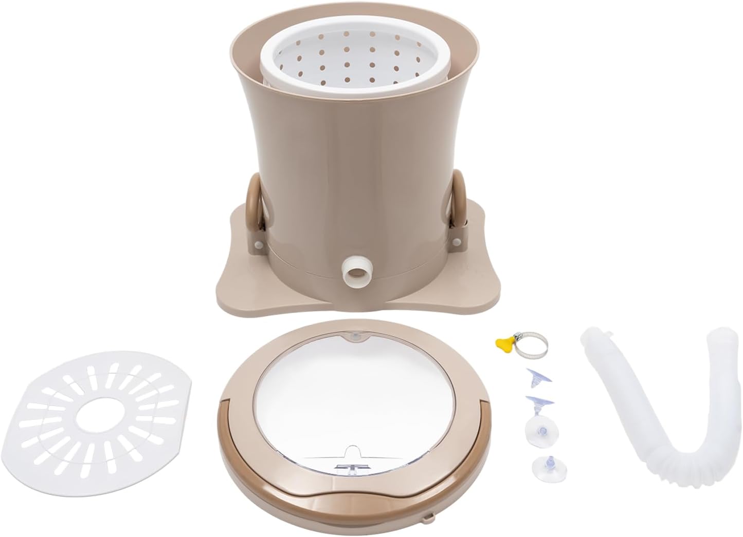 Portable Mini Manual Spin Dryer Machine, Single Tub, 2.4Gal Apricot Color