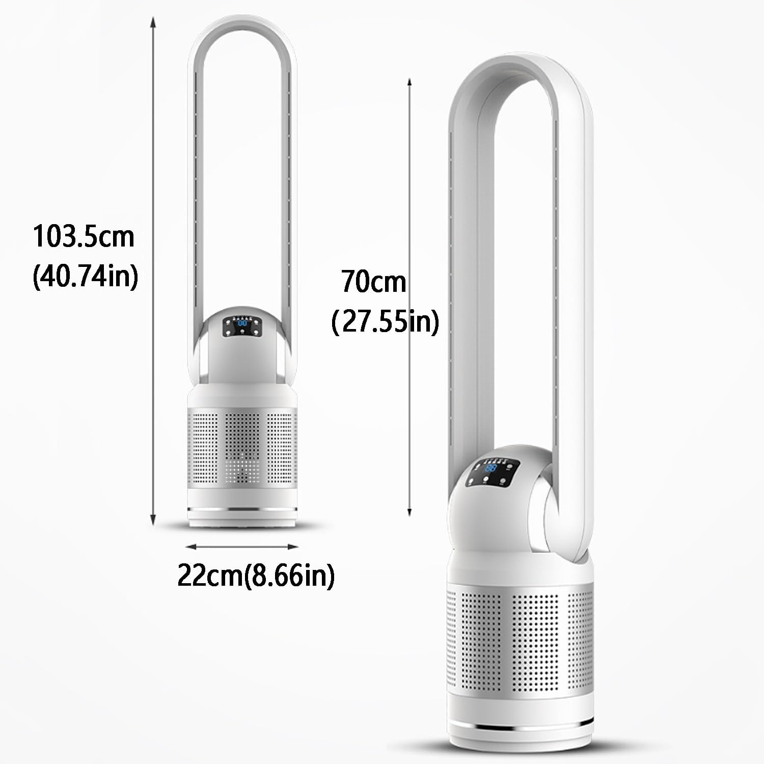 Bladeless Fan Floor Fan Home Table Fan Tower Fan Pedestal Fan Air Circulation Fan; with Remote Control + Can Be Timed; Can Be Used All Year Round (Cooling Fan)(Gold)