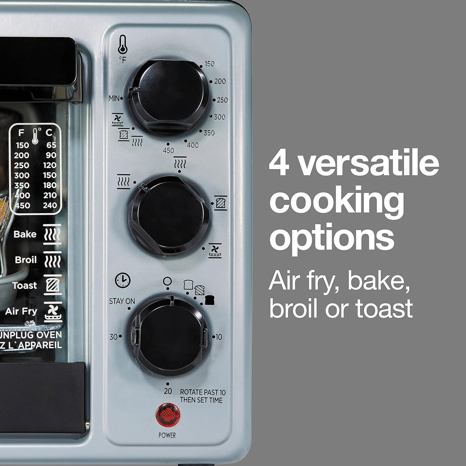 Proctor Silex Simply-Crisp Air Fryer Toaster Oven Combo with 4 Functions Including Convection, Air Fry, Bake & Broil, Fits 6 Slices or 12” Pizza, Auto Shutoff, Black (31275)