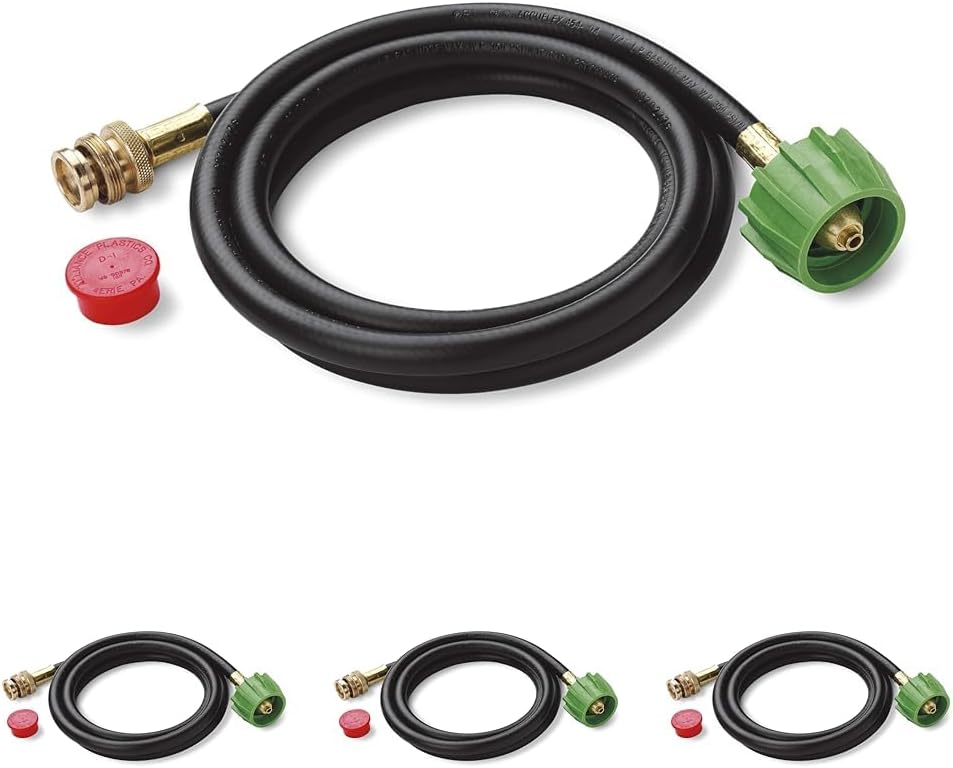 Weber Adapter Hose Q-Series and Gas Go-Anywhere Grills, 6-Feet, Black (Pack of 4)