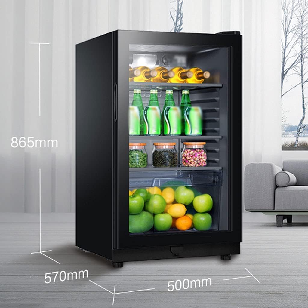 Freestanding Mechanically Controlled Ice Bar/Wine Cabinet,100L Dual Zone Wine Cooler, 0°C~15°C Seven-Level Temperature Adjustment Wine and Beverage Refrigerator,Black