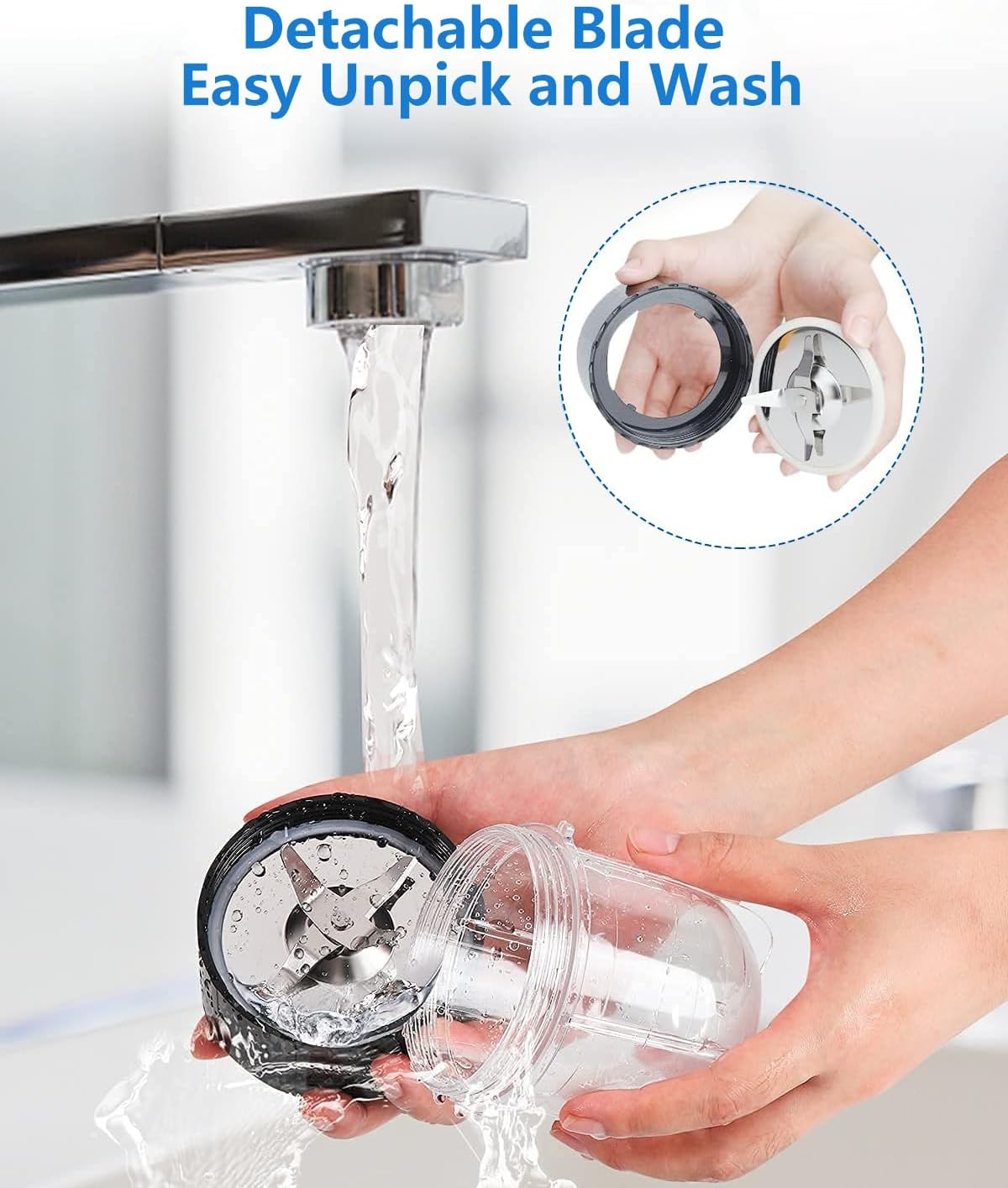 Personal Blender for Shakes and Smoothies,Professional Kitchenblender with Blending & Grinding Blades, Portable Coffee Grinder with 24/10 OZ Travel Bottles, Adjustable Speeds Juice Blender