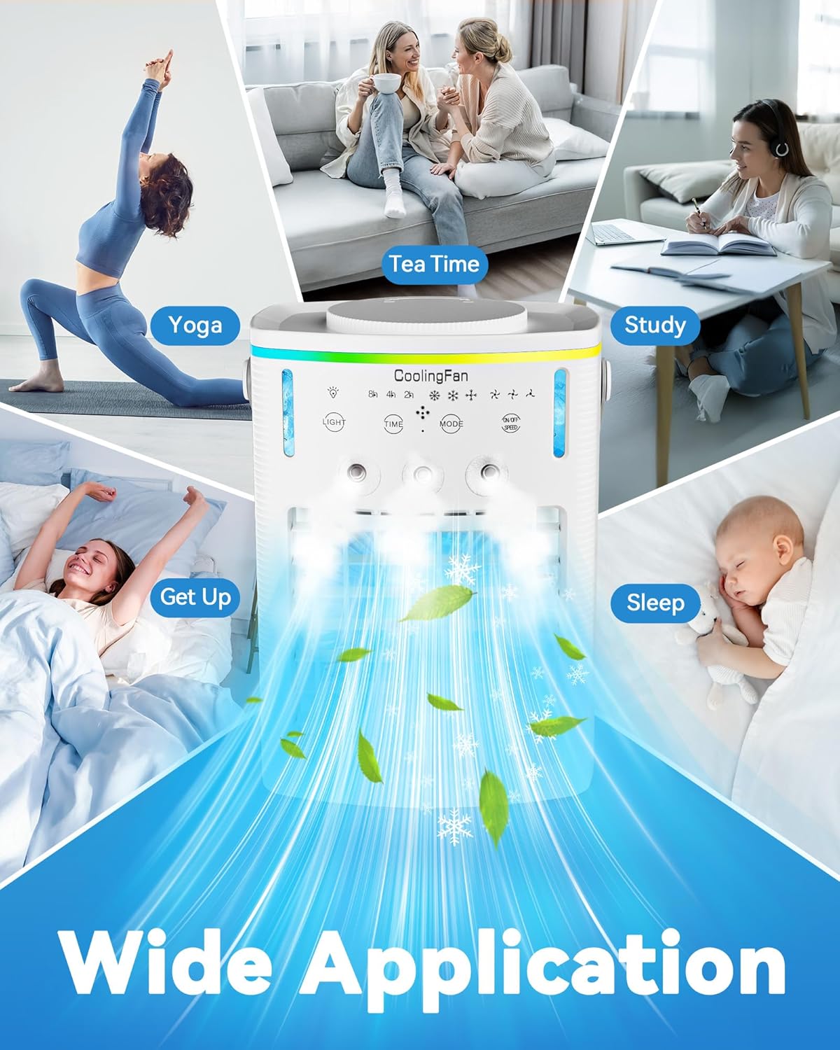 Portable Air Conditioners Cooling Fan: 2025 Upgraded 4-IN-1 Portable AC Unit with 2 Cooler Mist & Speeds1200ml Remote Control Air Conditioner Ultra-Quiet Design Evaporative for Home,Bedroom,Camping