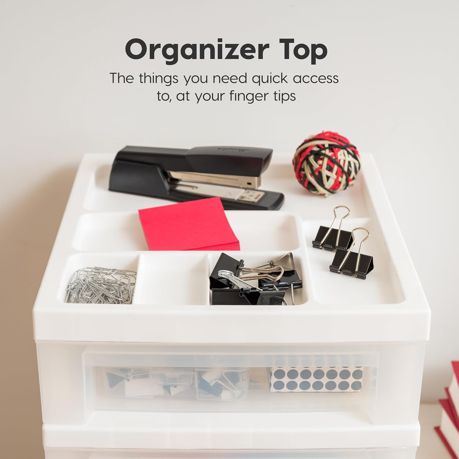 IRIS USA Plastic Drawer Storage Organizer Rolling Cart, with Wheels Casters, 7-Drawers, for Art Craft Supplies Bathroom Dorm Bedroom Laundry Room, White/Clear