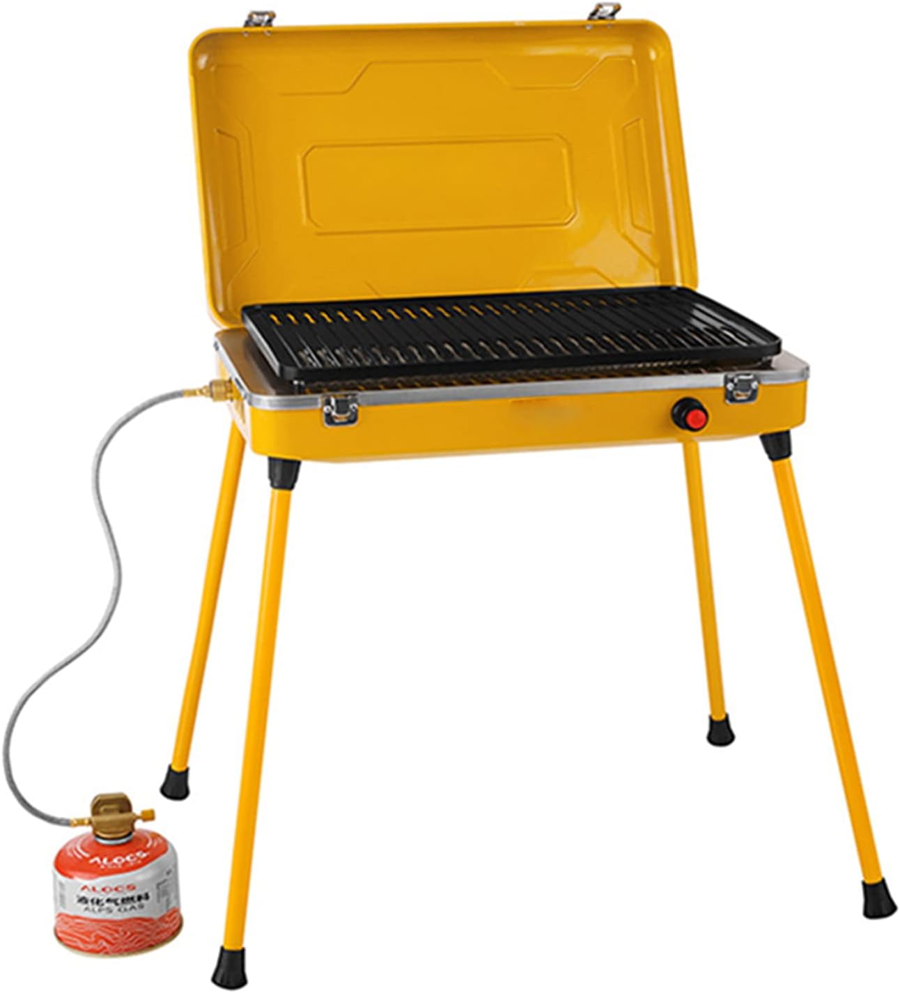 Small Propane Gas Grills Outdoor/Indoor Portable Cooking Camping Stove Smokeless Barbecue Grill Yellow