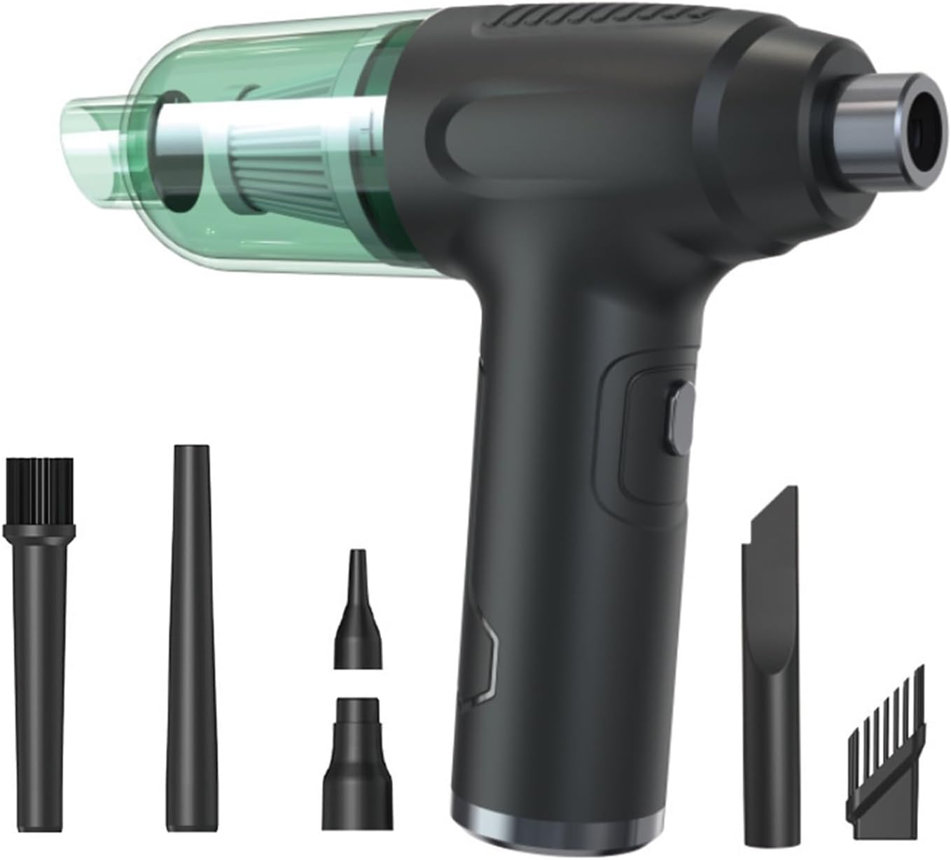 2 in 1 Car Vacuum Cleaner, Portable Mini Cordless Household Rechargeable Handheld Blower (Color : White)