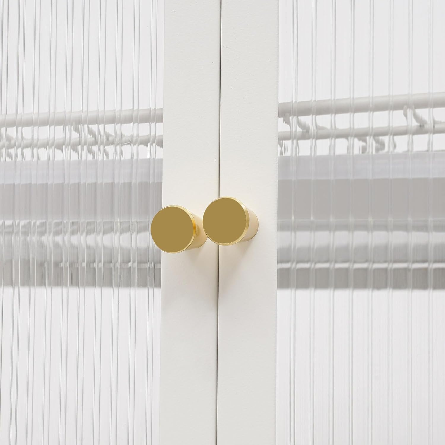 Tabletop Kitchen Storage Rack, 3-Tier Vertical Microwave Oven Rack with Cabinet, 22.4x14.5x29.9in Space-Saving Kitchen Counter Shelf, Extractable Draining Trays, Visualized Doors, Wide Baffle (White)