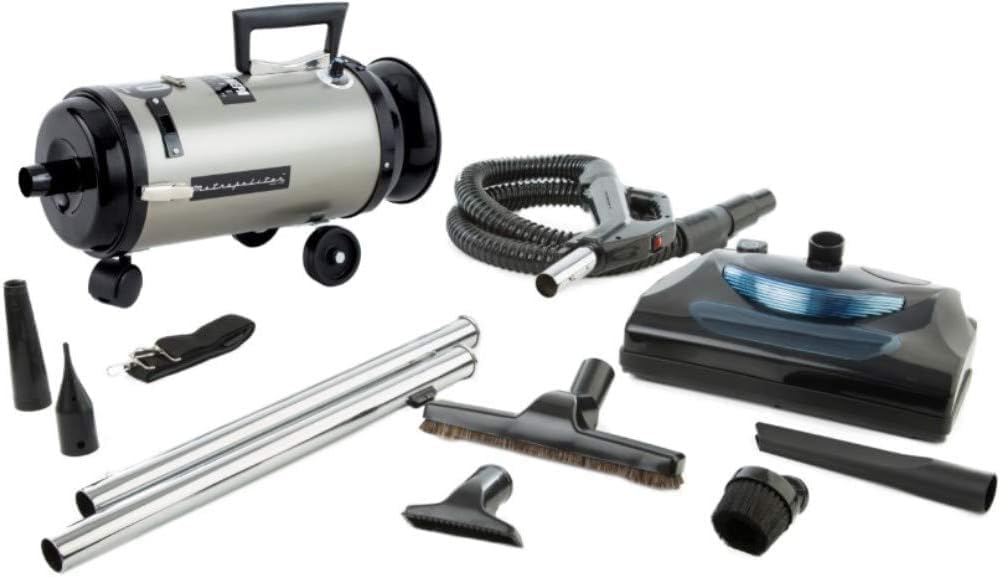 MetroVac OV4PNHSNBFVC Professional Evolution Compact Canister Vac, Powerful Home Vacuum & Air Duster, Portable Cleaning Supplies, Accessories