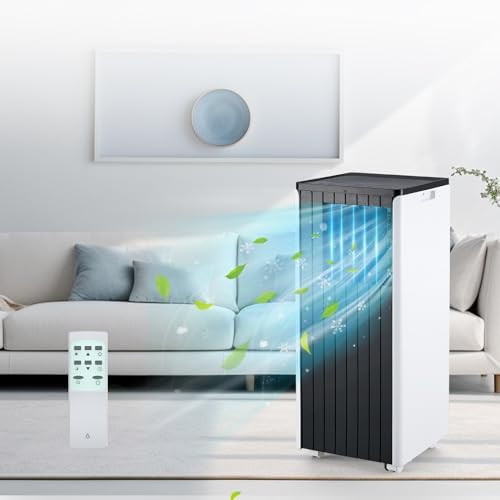 8000Btu Portable Air Conditioner, Indoor Air Conditioner with Remote Control, up to 350 sq ft Cooling, Quiet Operation, Dehumidifier & Fan Modes, 24-Hour Timer, Includes Window Installation Kit