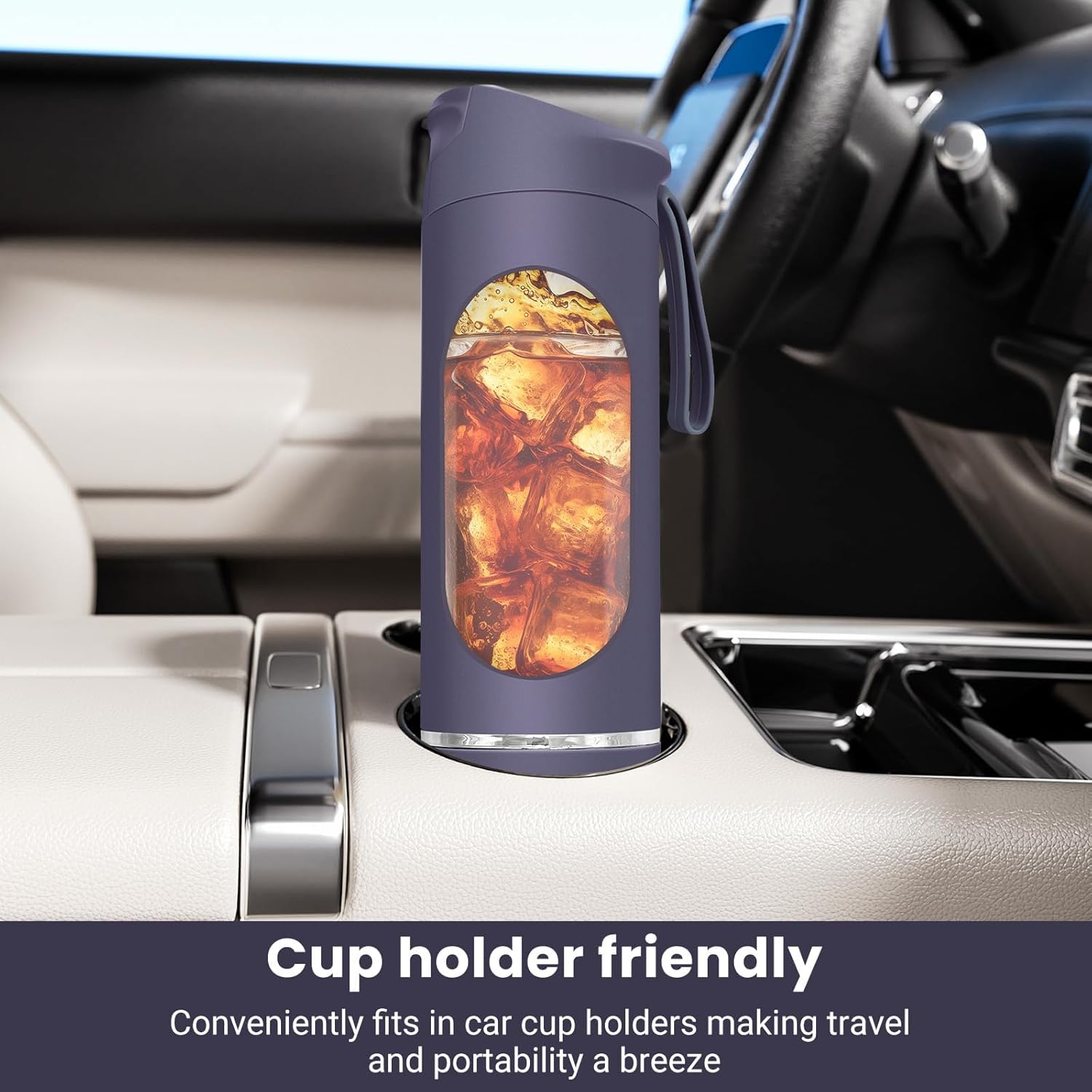 Portable Personal Electric Blender，500ML Portable Shakes and Smoothies Blender，12 Blades USB Rechargeable Small Blenders、Mixing、Compact、Convenient and Versatile(Purple)