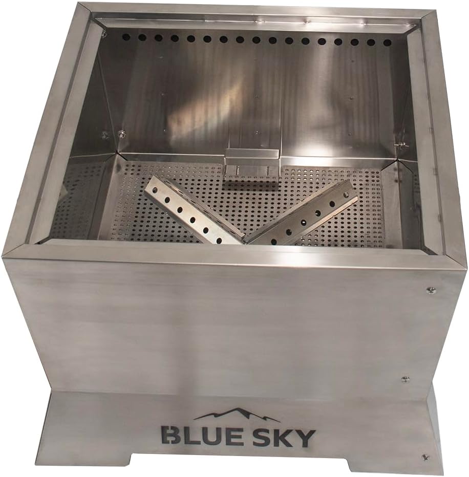 Blue Sky Outdoor Living Fire Pit - 22.00 x 16.00 Square Peak Smokeless Fire Pit with Stainless Steel Construction & Removable Ash Catch