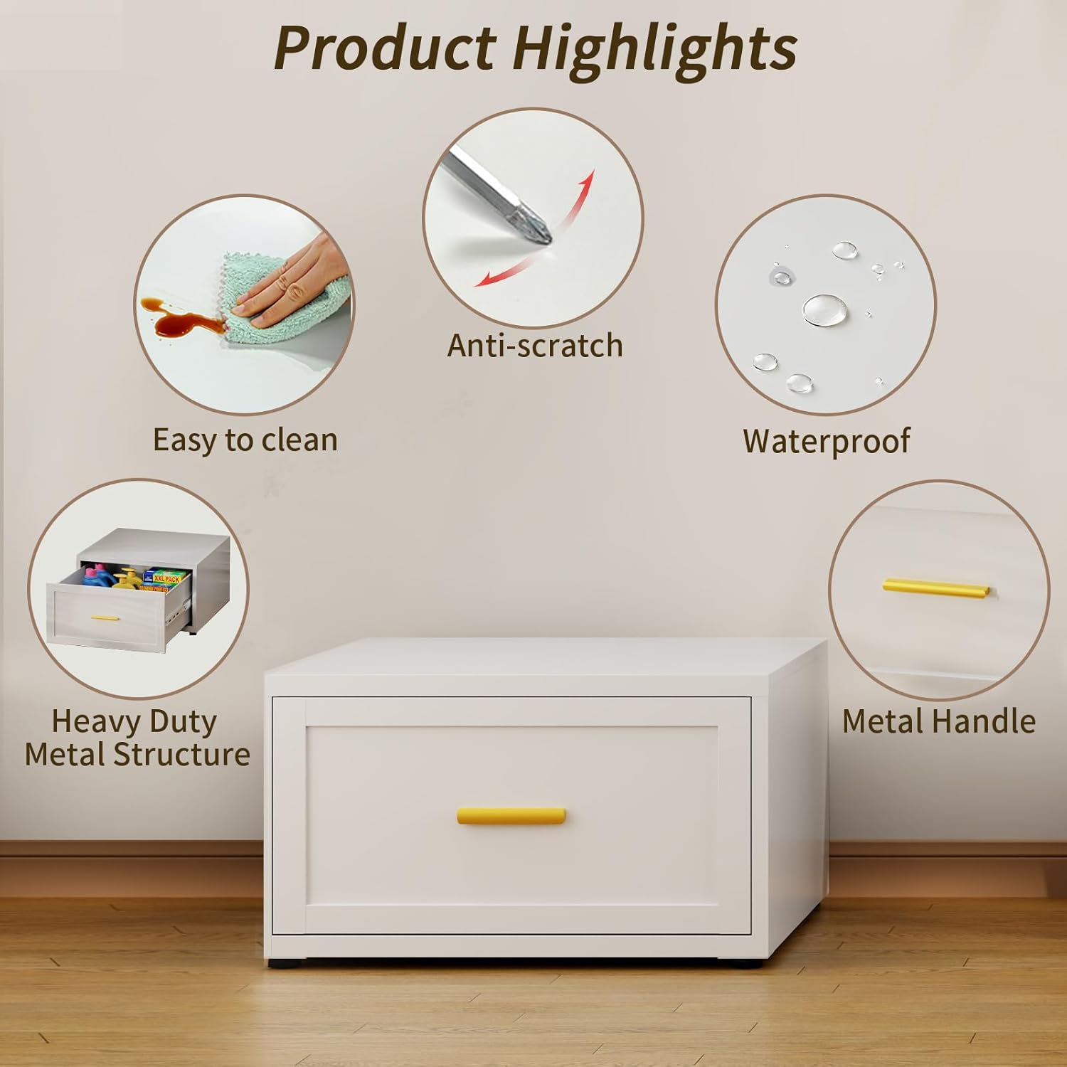 2 Pack Metal Washer and Dryer Pedestal, 28''W Heavy Duty Washing Machine Base Stand with Storage Drawer, Universal Fit Anti-Vibration Laundry Pedestal for Washer and Dryer, 440 LBS Capacity (White)