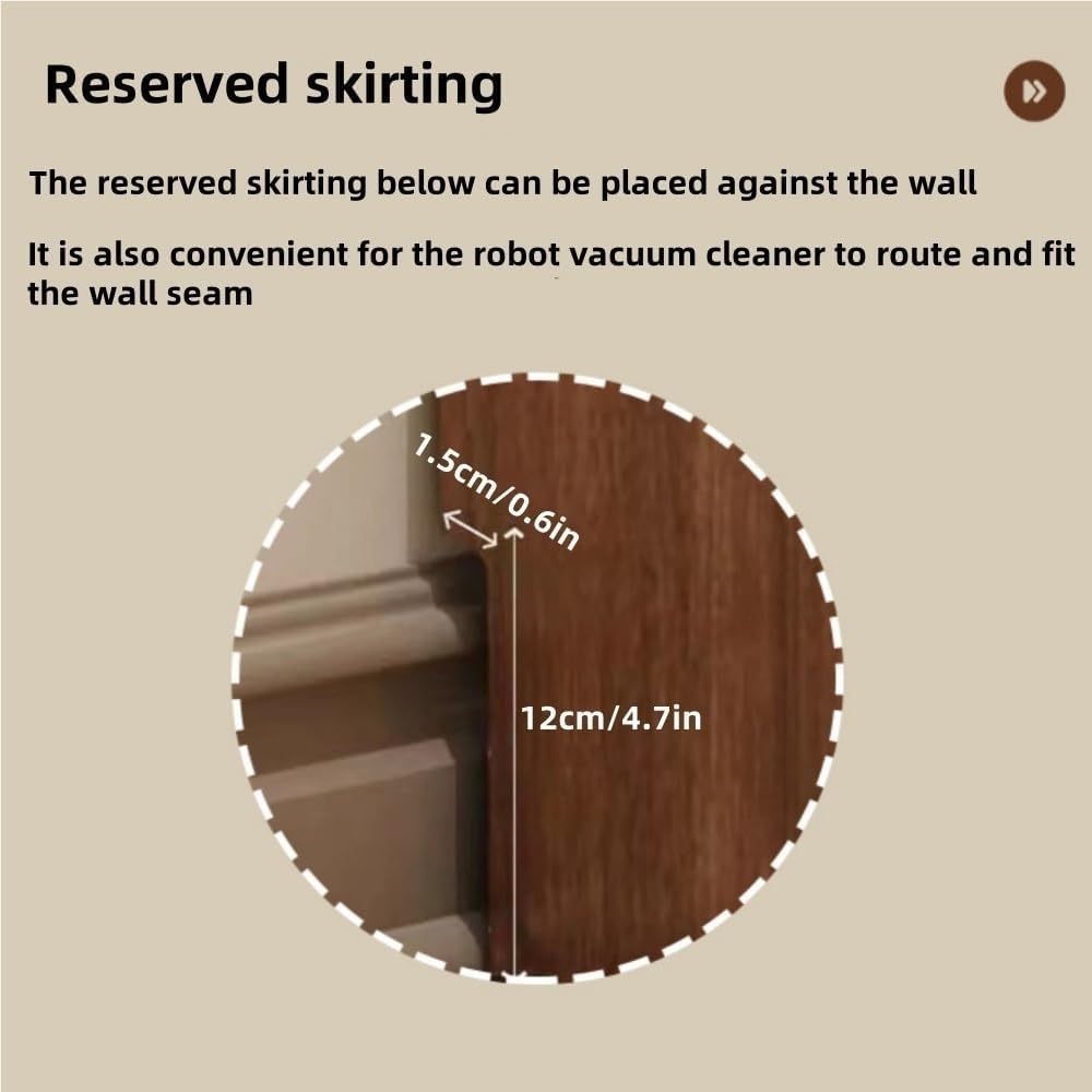 Side Table Robot Vacuum Cleaner Storage Cabinet Hidden Entryway Living Room Cabinet with Rattan Door Sofa Sideboard Solid Construction(Natural,55cm)