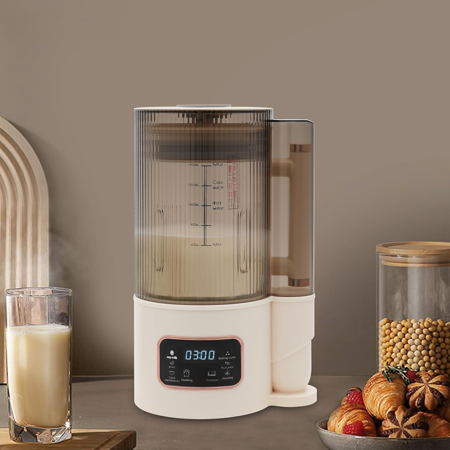 50oz Nut Milk Maker Machine, Automatic Soy Milk Maker with Auto Clean, Boil Water, Delay Start, Keep Warm, Homemade Plant-Based Oat, Multi-Function Blender