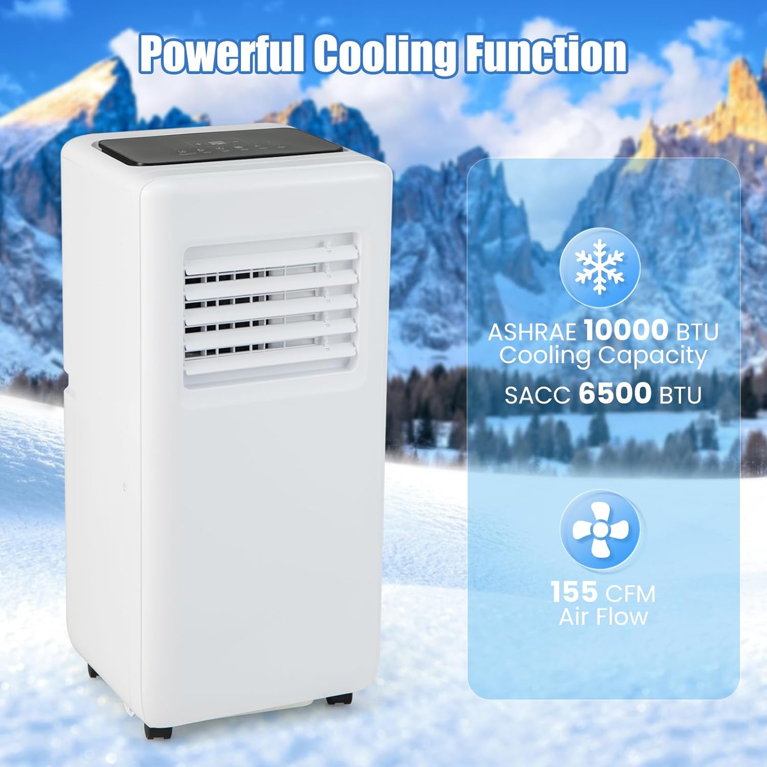 KOTEK Portable Air Conditioners, 10000 BTU Cools up to 350 Sq.Ft, 4-in-1 AC Unit for Bedroom w/Auto Mode, Dehumidifier, Child Lock & Window Kit, Room Air Conditioner Portable for Home Office(10000BTU)