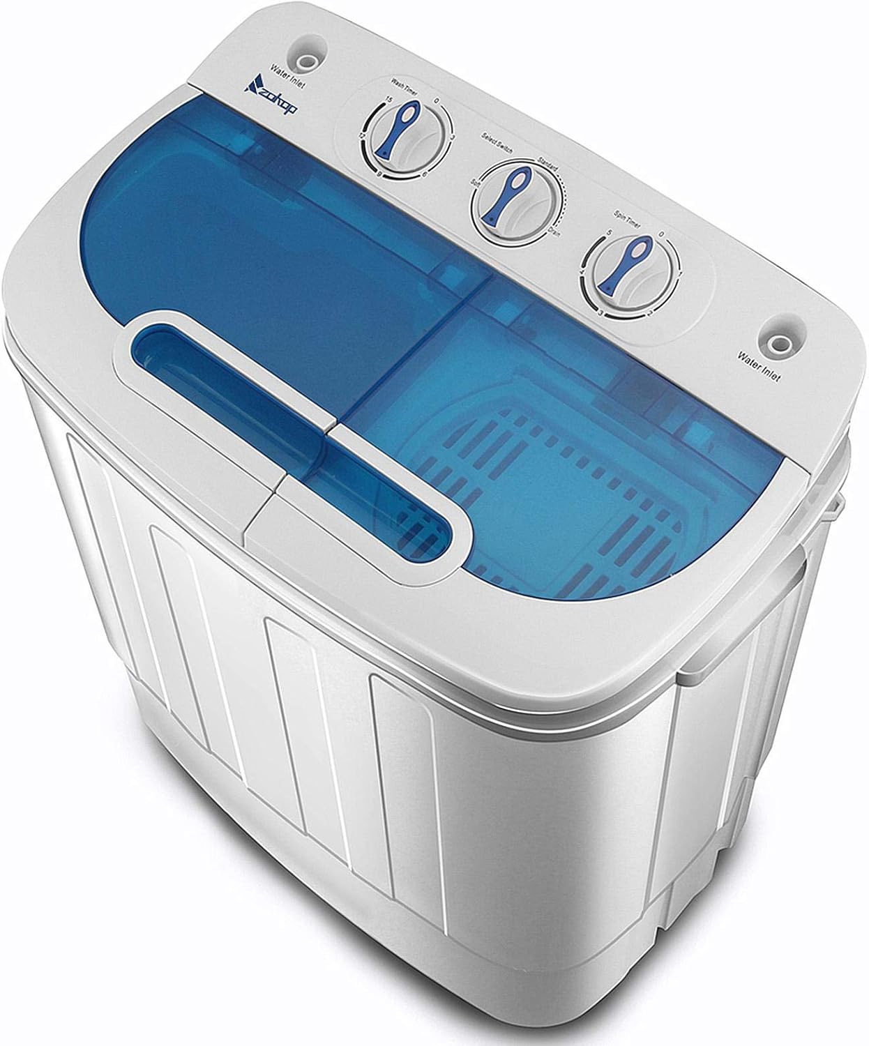 Portable Washing Machine, 13.4 lbs Compact Twin Tub Washer & Spin Dryer Combo for Apartment Dorm RV Camping Dorms College, Energy & Space Saving, Laundry Spin Cycle with Hose