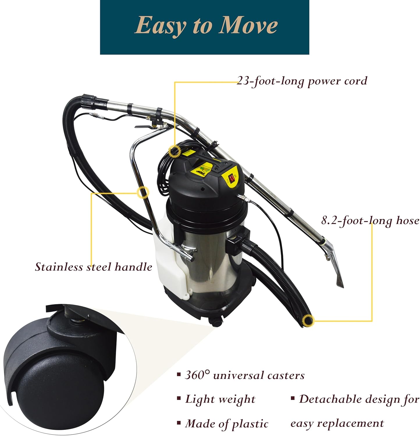 Carpet Cleaning Machine Carpet Spray Extractor Extraction Machine with 8.2ft Hose for Hotel Workplace Home 10.6gal(40L) 1000W