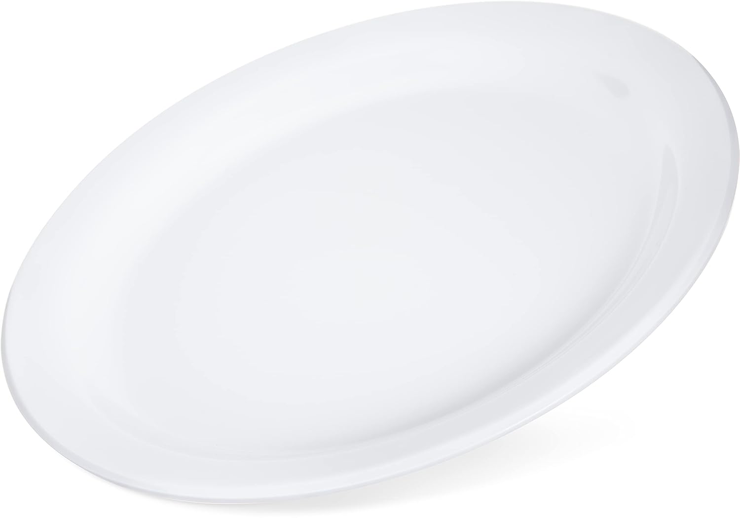 Carlisle FoodService Products Dallas Ware Reusable Plastic Plate with Rim for Buffets, Home, and Restaurants, Melamine, 9 Inches, White, Medium (Pack of 48)