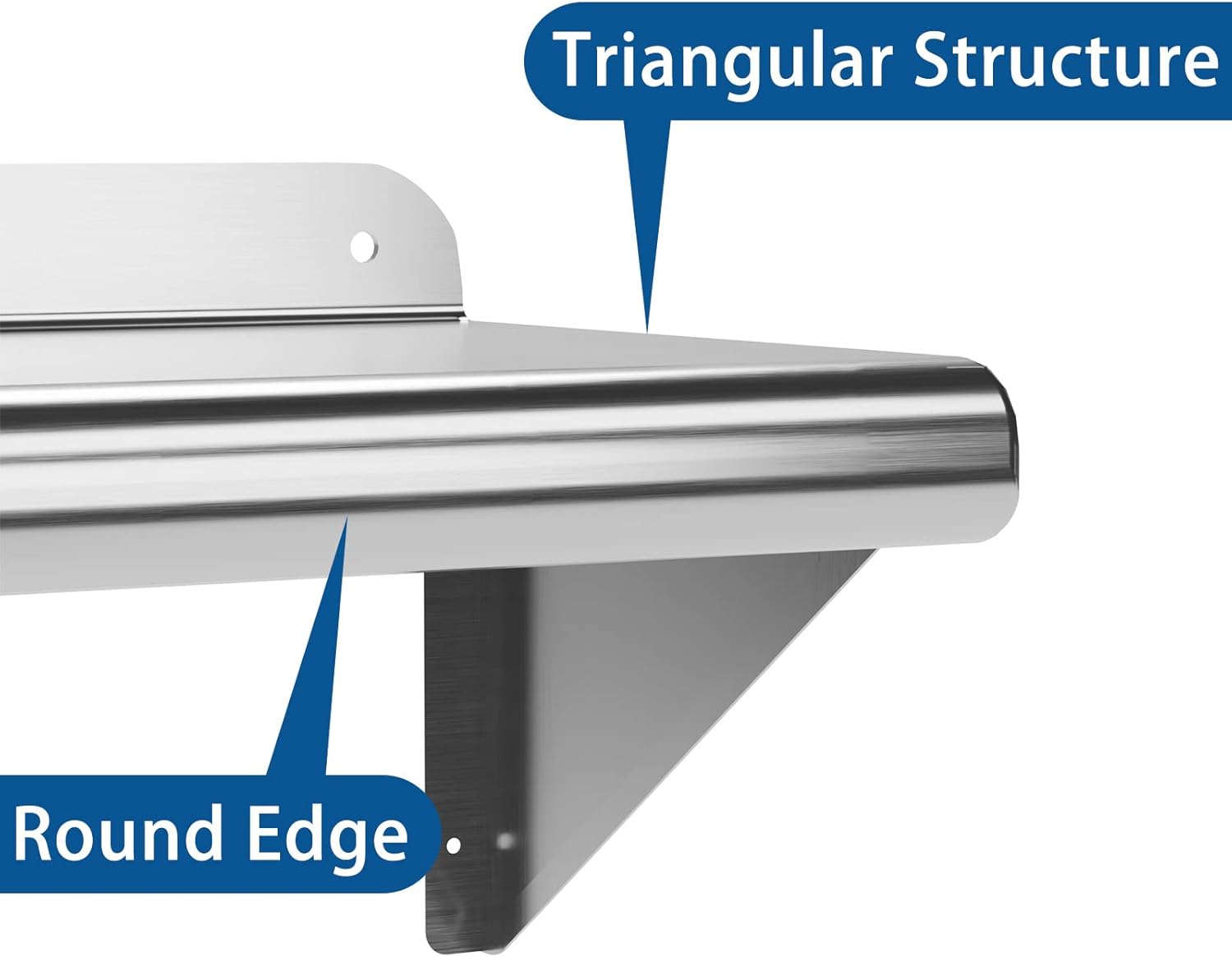 Garvee 12 in x 72 in Stainless Steel Shelf NSF Certified Appliance & Equipment Metal Shelving Mount Shelf with Backsplash for Kitchen, Restaurant, Garage, Laundry, Utility Room
