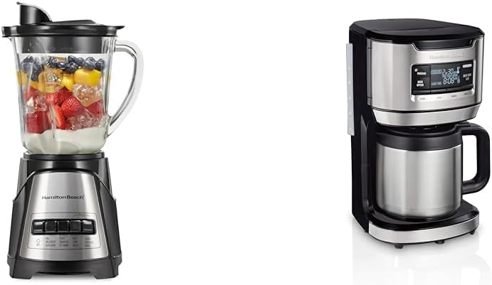 Hamilton Beach 700W 12-Function Wave Action Blender and 12-Cup Programmable Thermal Carafe Coffee Maker Bundle