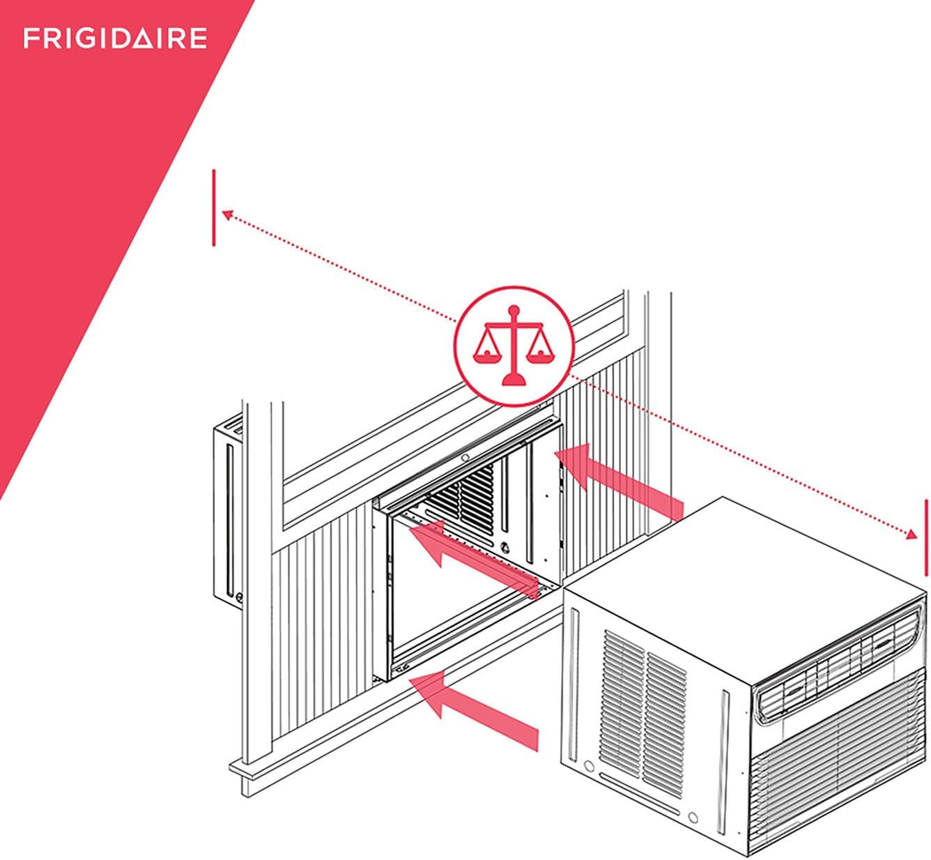 Frigidaire 23,000 BTU Window Air Conditioner with Supplemental Heat, Dehumidifier, and Remote, 230V, Cools up to 1400 Sq. Ft. for Apartment, Bedroom, Large Rooms