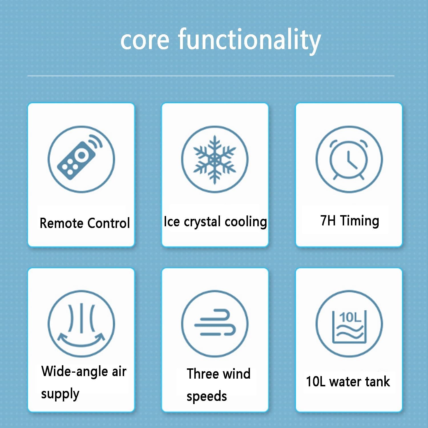 Portable Air Conditioner/Swamp Cooler，evaporative Air Cooler with Cooling, Humidification and Air Circulation，3 Speeds with Remote Control, with Universal Wheels on The Bottom, Easy to Move