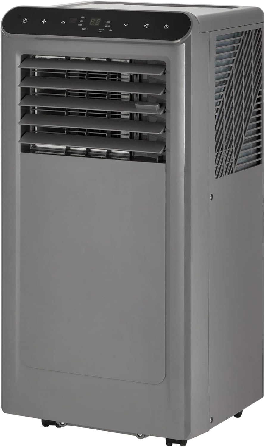 10,000 BTU Portable Air Conditioner with LED Display, 3-in-1 Portable AC Unit with Dehumidifier & Fan for Rooms Up to 450 Sq.Ft, Remote Control, 24h Timer, Easy Install for Bedroom & Home Office