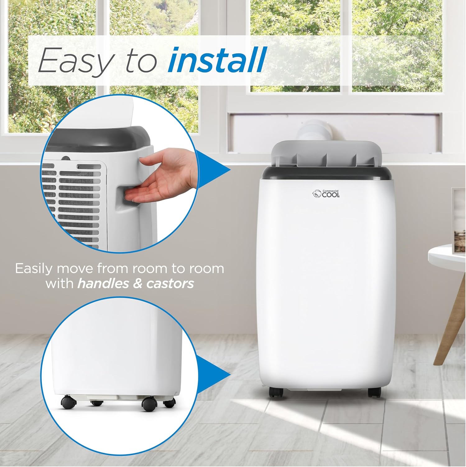 Commercial Cool 12,000 BTU Portable Air Conditioner with Heat and Remote Control
