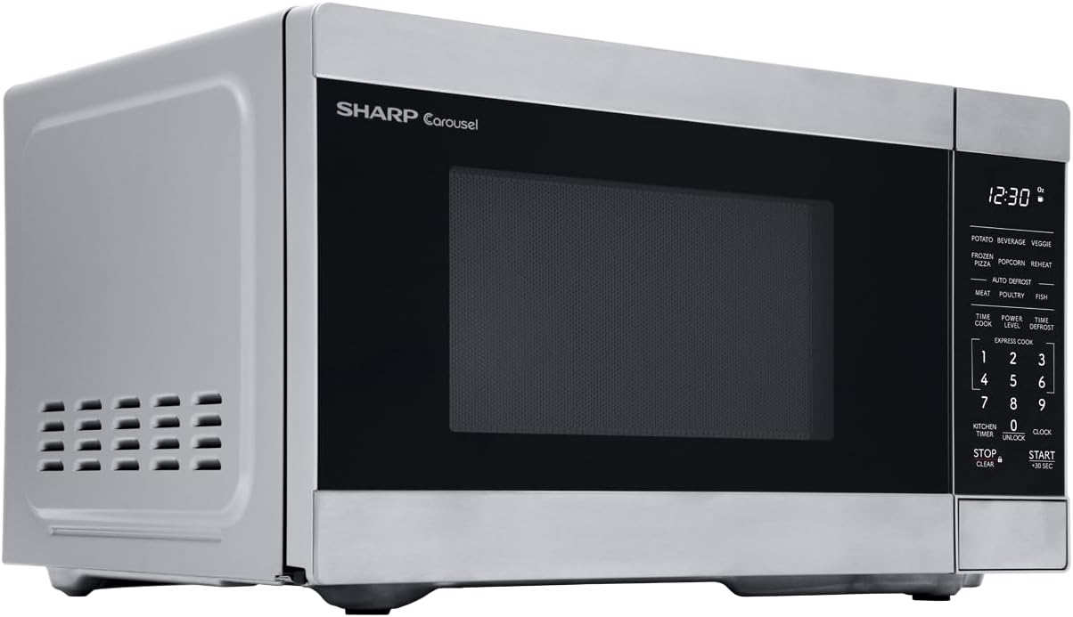 SHARP Compact Countertop Microwave Oven with Removable 10