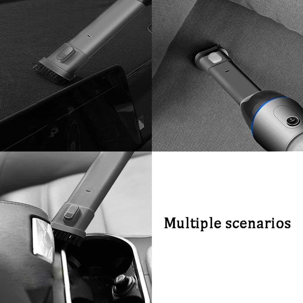 Cordless Handheld Vacuum Cleaner with 2 in 1 Brush Head and HEPA Filter, 6KPa Powerful Suction Handheld Vacuum for Pet Hair, Home and Car Cleaning,White (White)