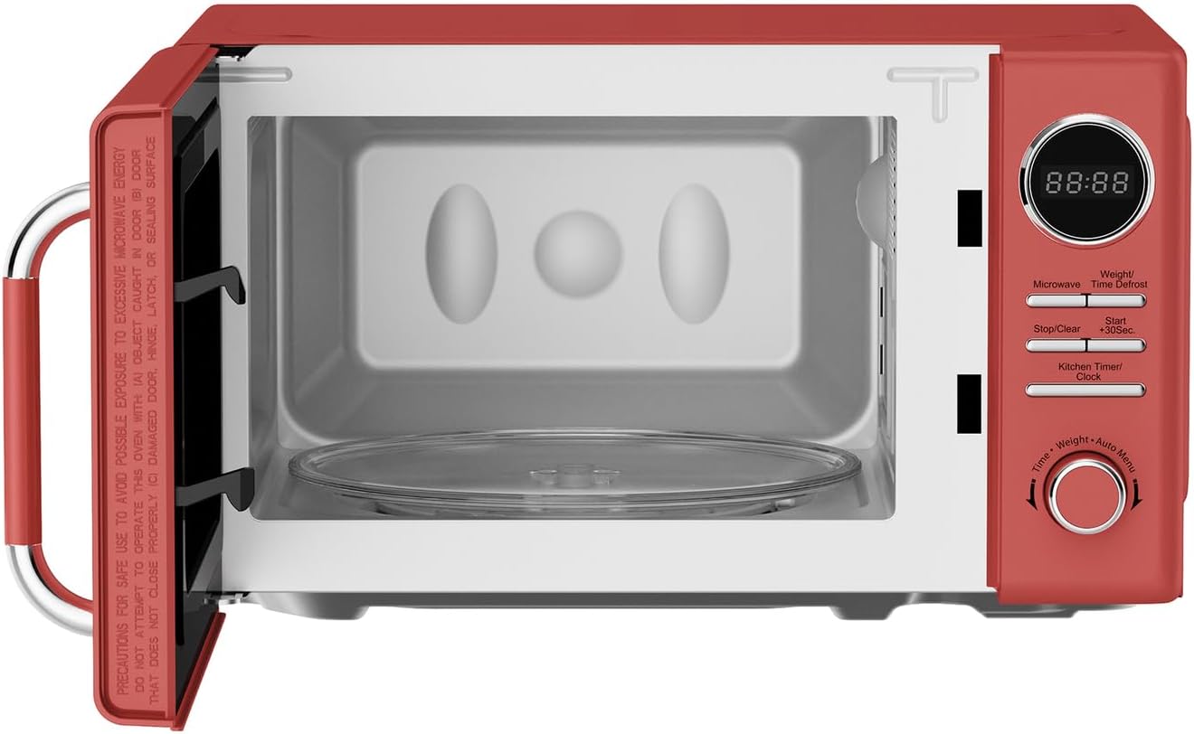 Magic Chef MC77CMR 0.7-Cu. Ft. 700-Watt Retro Countertop Microwave (Red)